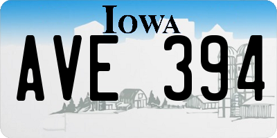 IA license plate AVE394