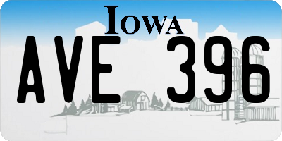 IA license plate AVE396