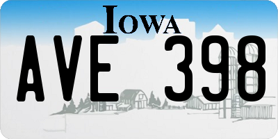 IA license plate AVE398