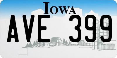 IA license plate AVE399