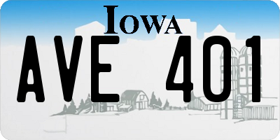 IA license plate AVE401