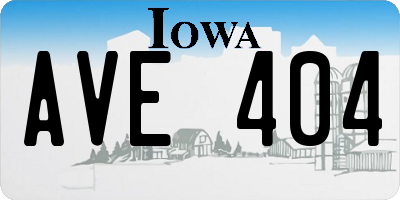 IA license plate AVE404