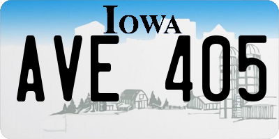 IA license plate AVE405