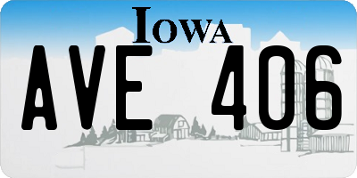 IA license plate AVE406