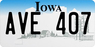 IA license plate AVE407