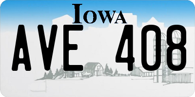 IA license plate AVE408