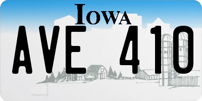 IA license plate AVE410