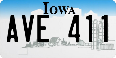 IA license plate AVE411