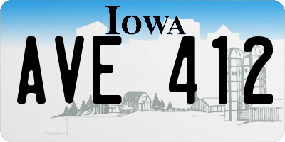 IA license plate AVE412
