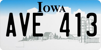 IA license plate AVE413