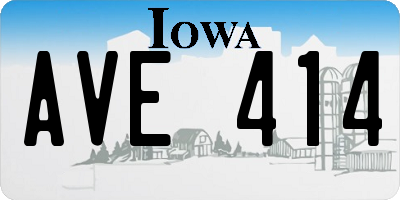IA license plate AVE414