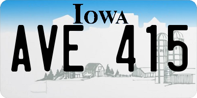 IA license plate AVE415