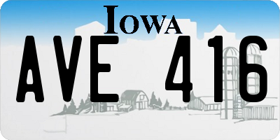 IA license plate AVE416