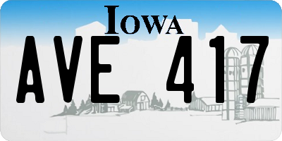 IA license plate AVE417