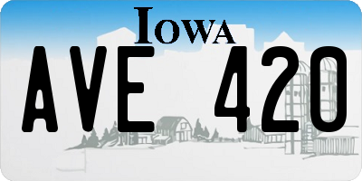 IA license plate AVE420