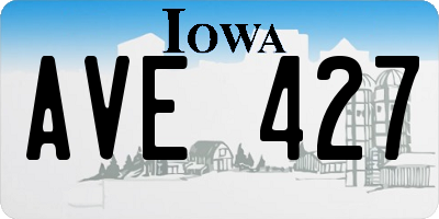 IA license plate AVE427