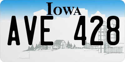 IA license plate AVE428