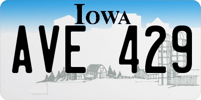 IA license plate AVE429
