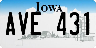 IA license plate AVE431