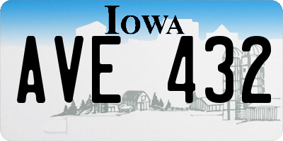 IA license plate AVE432