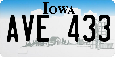 IA license plate AVE433