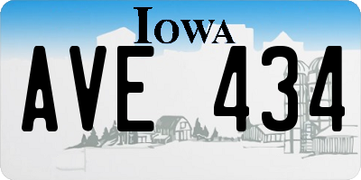 IA license plate AVE434