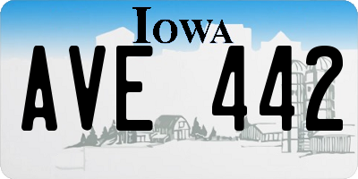 IA license plate AVE442