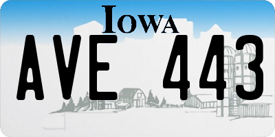 IA license plate AVE443