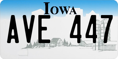IA license plate AVE447