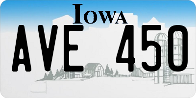 IA license plate AVE450
