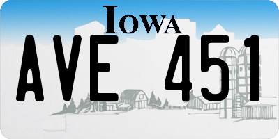 IA license plate AVE451