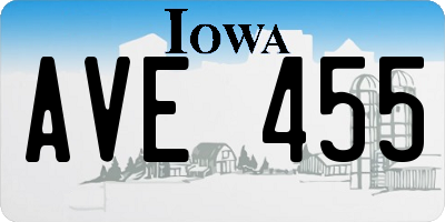 IA license plate AVE455