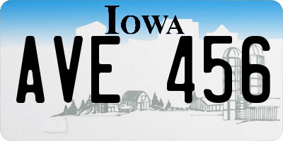IA license plate AVE456