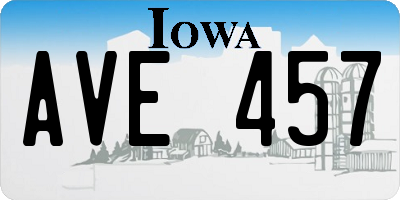 IA license plate AVE457