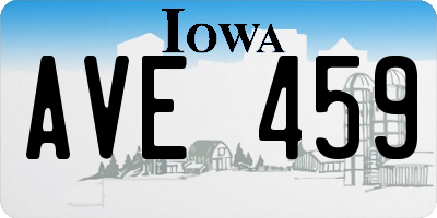 IA license plate AVE459