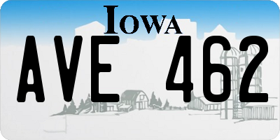 IA license plate AVE462