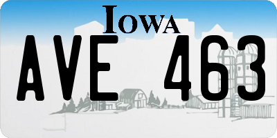 IA license plate AVE463