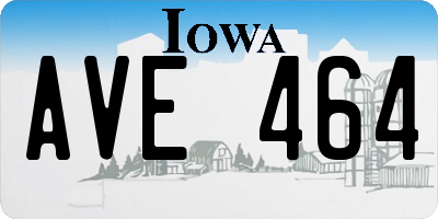 IA license plate AVE464