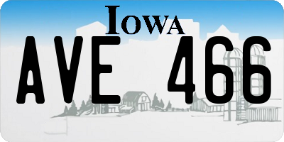 IA license plate AVE466