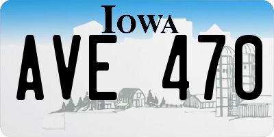 IA license plate AVE470