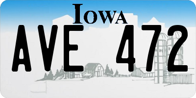 IA license plate AVE472