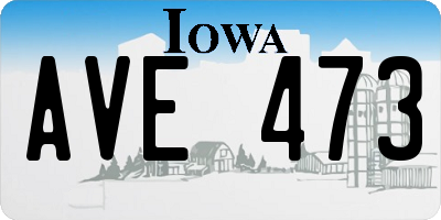 IA license plate AVE473