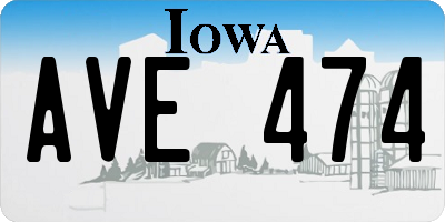 IA license plate AVE474