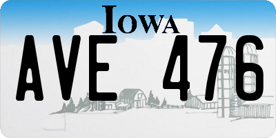 IA license plate AVE476