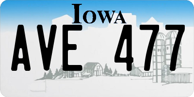 IA license plate AVE477