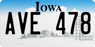 IA license plate AVE478