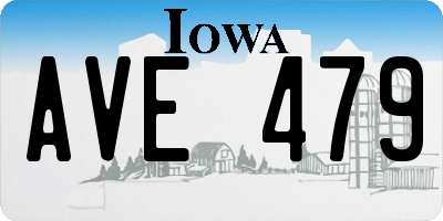 IA license plate AVE479