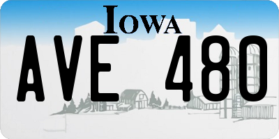 IA license plate AVE480