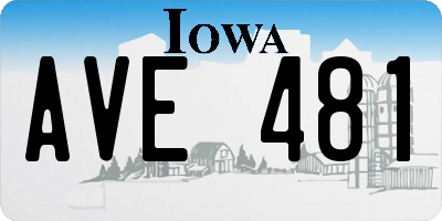 IA license plate AVE481