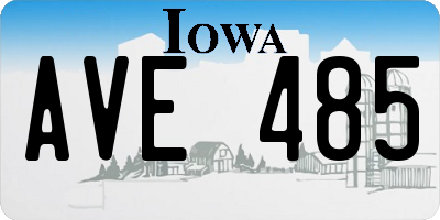 IA license plate AVE485